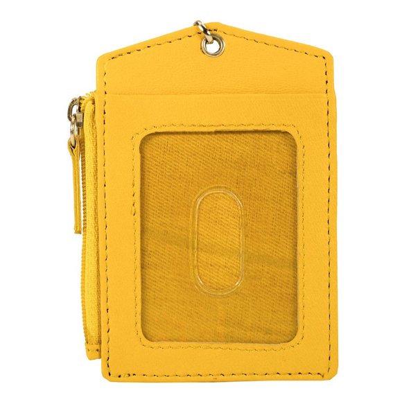 Premium Genuine Leather ID Lanyard Card Holder with Long Metal - Picture 7 of 11